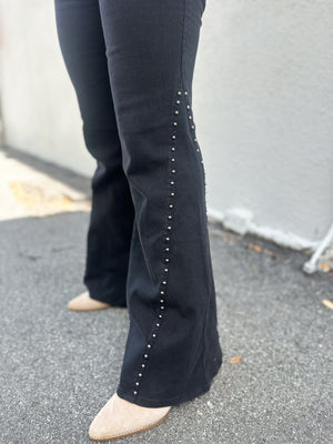 Feel Happiness Again Studded Bell Bottoms