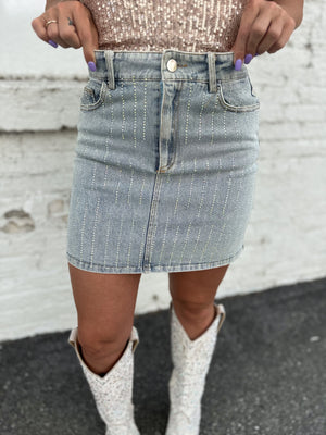 Rock On Rhinestone Mini Skirt