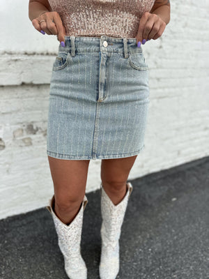 Rock On Rhinestone Mini Skirt