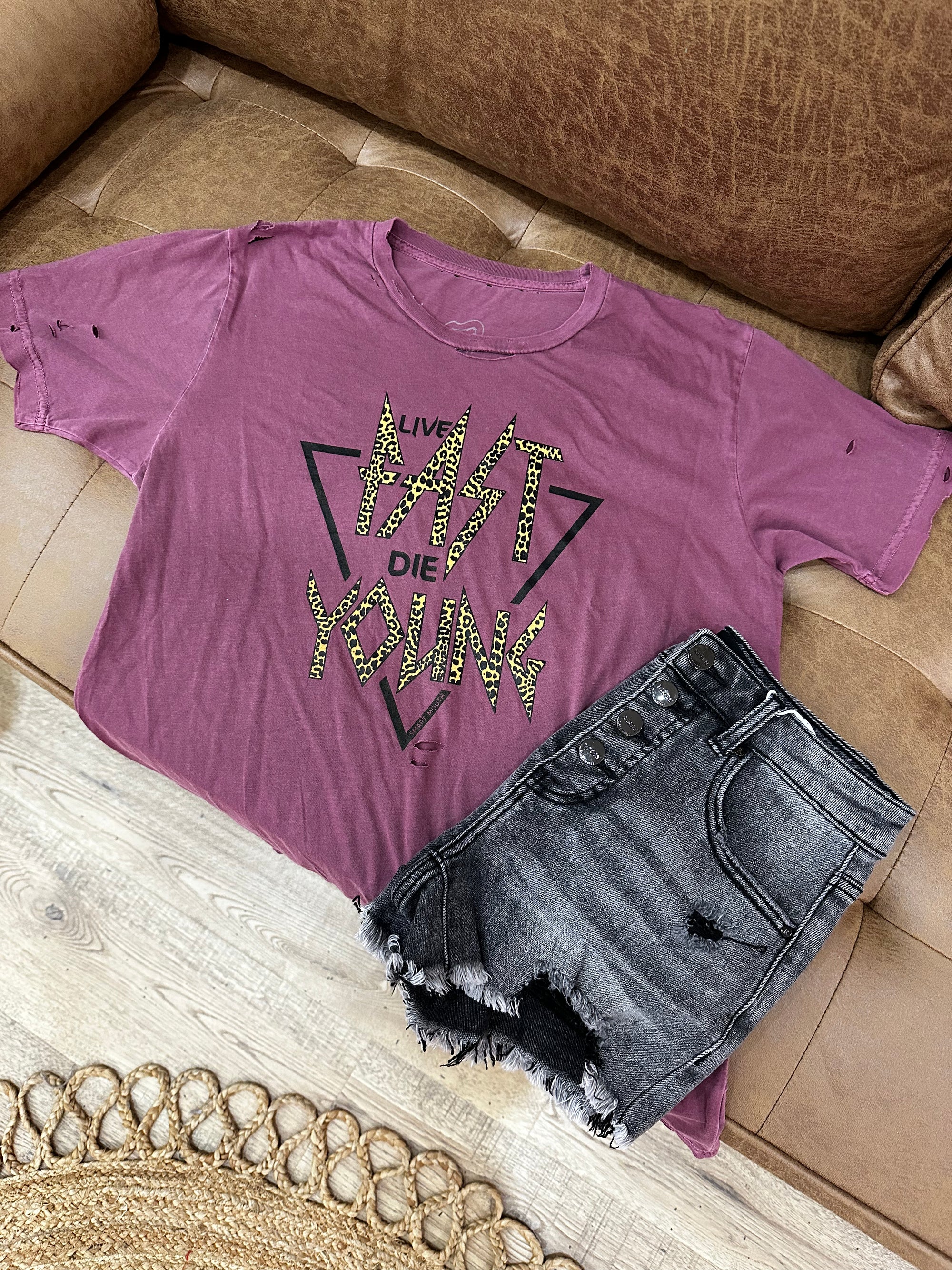 Live Fast Die Young Tattered Tee