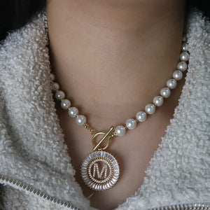 Radiant Initial PEARL Necklace - PREORDER