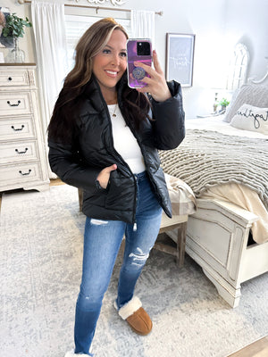 Always On Trend Quilted Puffer Jacket - Black