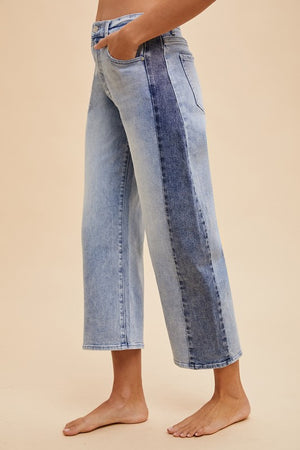 Parker Two Tone Barrel Cropped Jeans
