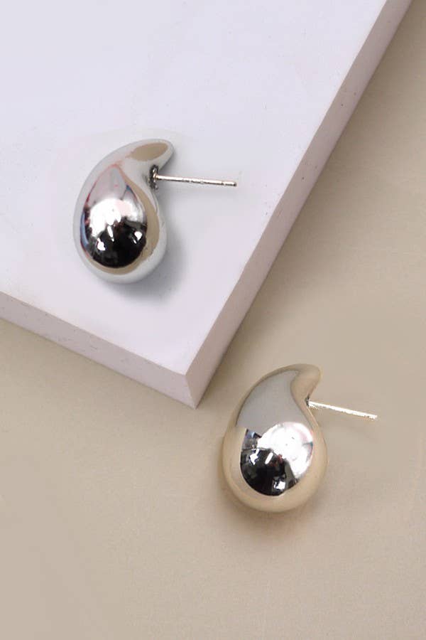 Graceful Teardrop Earrings - Silver