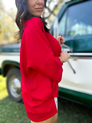 DOORBUSTER - Karli Side Slit Top - Ruby