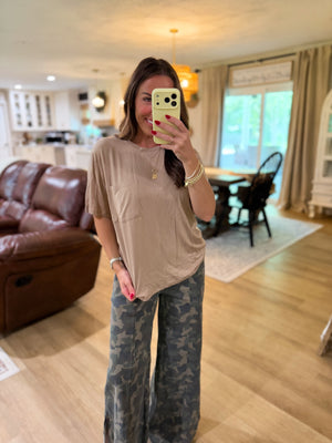Crosby Boyfriend Pocket Tee - Taupe