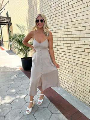 Wasting Time Linen Maxi Dress