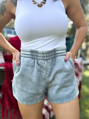DOORBUSTER - Jeri Acid Washed Shorts - Ash Jade