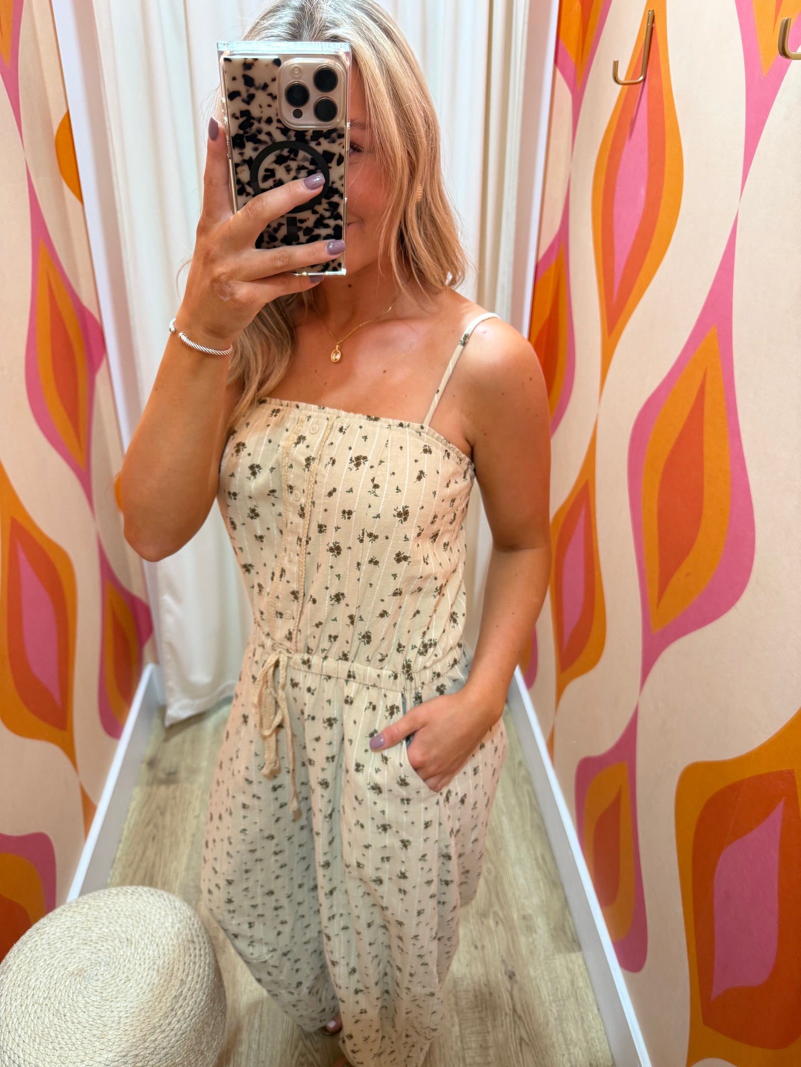 Flynn Floral Lace Edge Barrel Jumpsuit