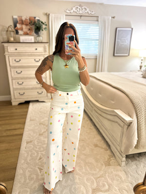 Holly Pastel Polka Dot Pants