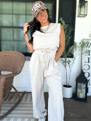Scottie Sleeveless Active Jumpsuit - Ivory