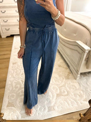 Let's Just Stay Home Lounge Bottoms - Navy