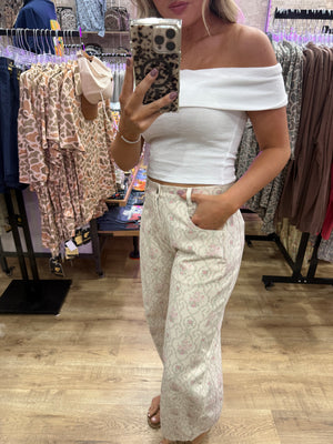 Brandi Floral Twill Barrel Jeans