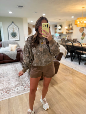 Willow Lace Trimmed Lounge Shorts - Brown