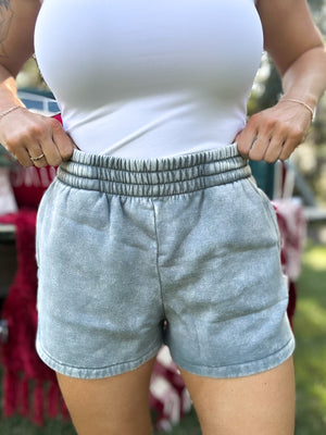 DOORBUSTER - Jeri Acid Washed Shorts - Ash Jade