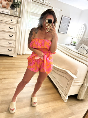 Lookin' For Love Floral Strapless Romper