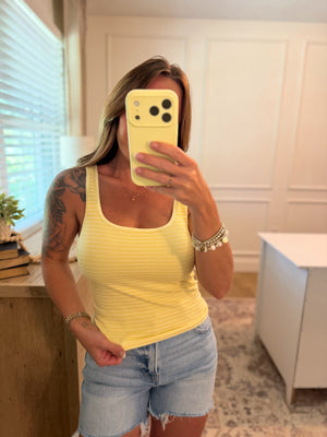 Tonya Striped Tank Top - Banana