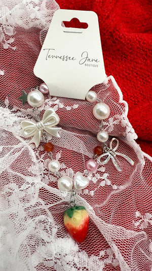 Berrylicious Strawberry Charm Bracelet
