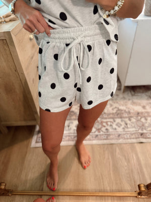 Eddie Polka Dot Cropped Collared Top
