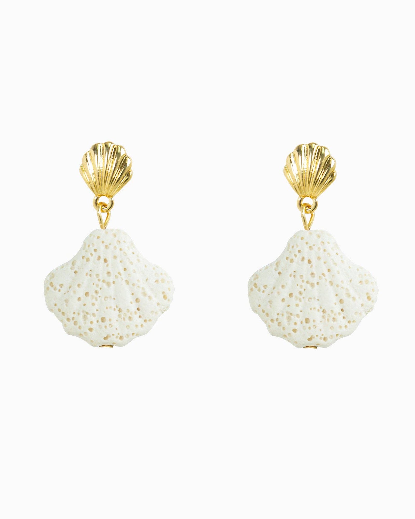 Beach Mode Coastal Frost Coral Drop Earrings