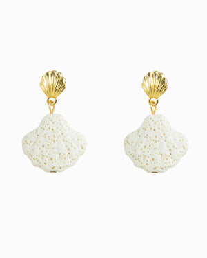 Beach Mode Coastal Frost Coral Drop Earrings