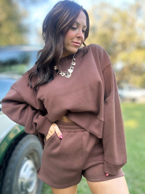 DOORBUSTER - Gabi Round Neck Pullover Brown