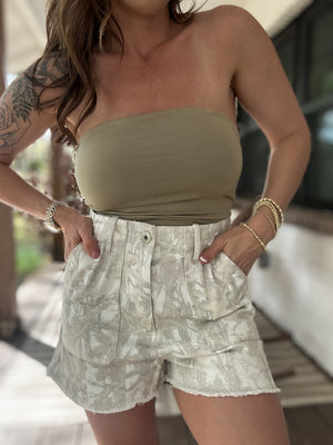 Cali Camo Denim Shorts