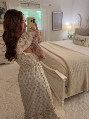 Channing Ruffle Sleeve Maxi Dress