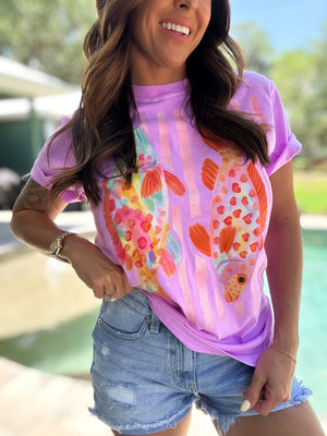 Salty Kisses Comfort Colors Tee - Neon Violet