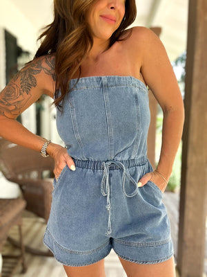 Keni Denim Jean Tube Romper