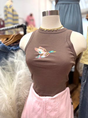 Colorful Mallard Racerback Tank