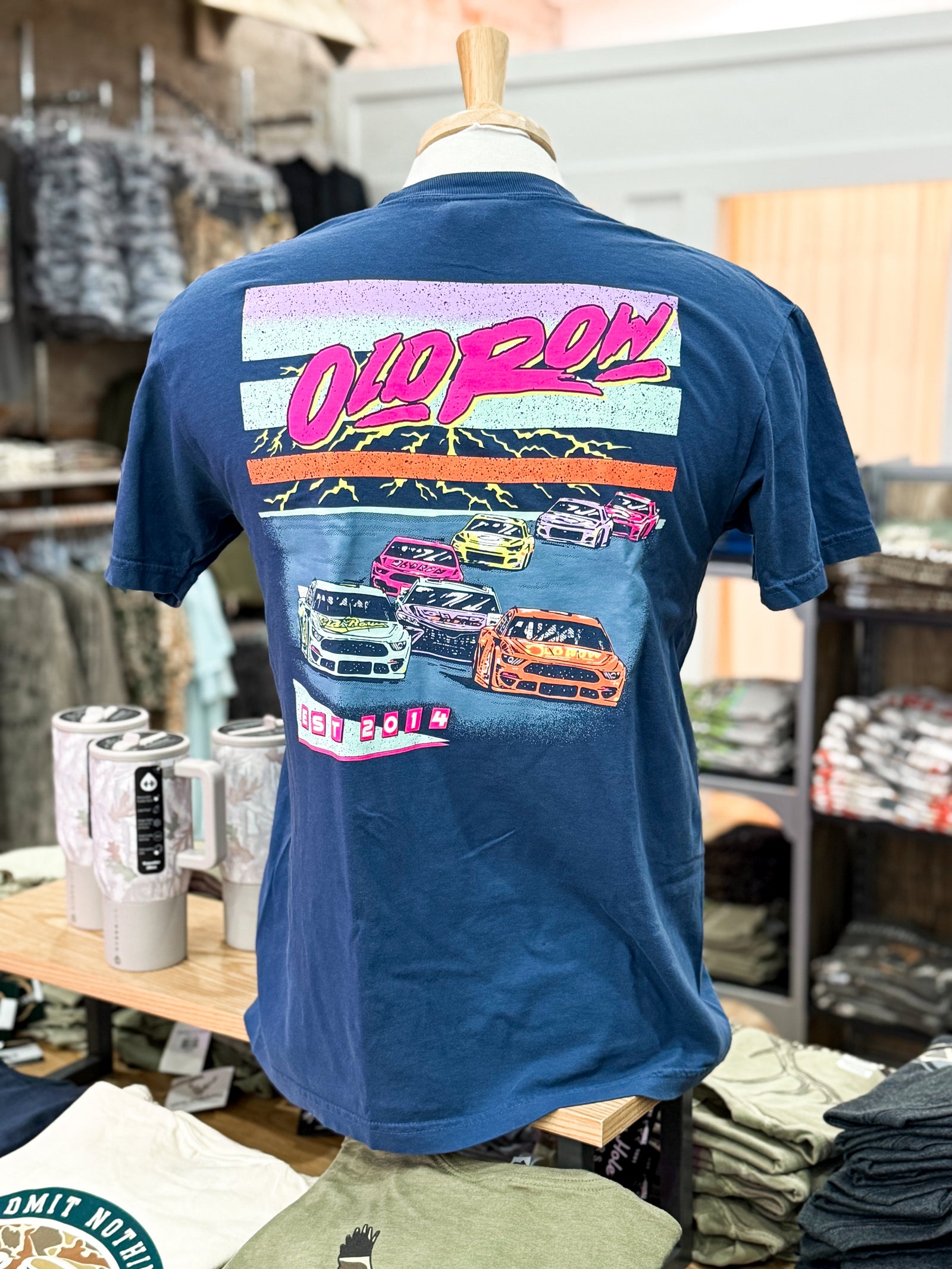 Old Row - Neon Racing Pocket Tee China Blue