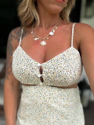 Bound To Fall Side Slit Mini Dress