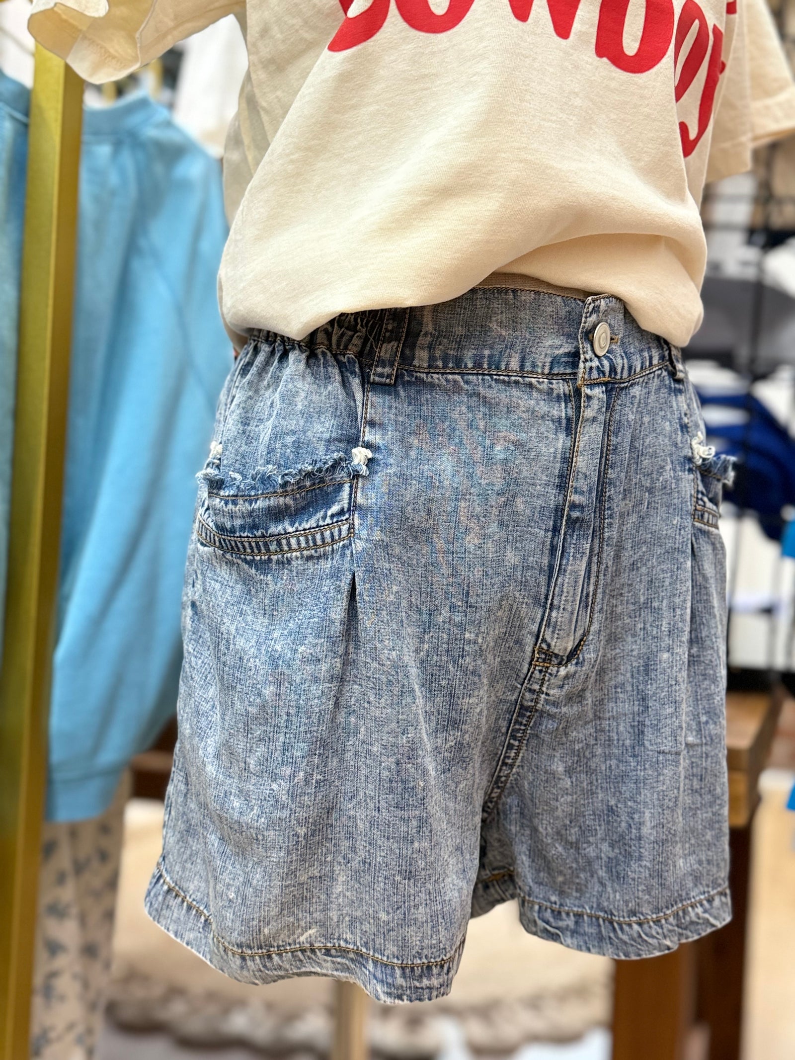 Find The Good Stone Washed Shorts