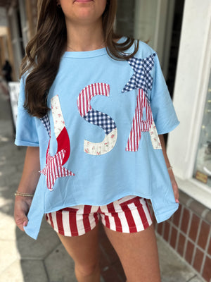 Americana Charm Patchwork Top