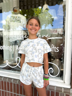 Youth Local Girl Boxy Crop Tee - Saltwater Camo