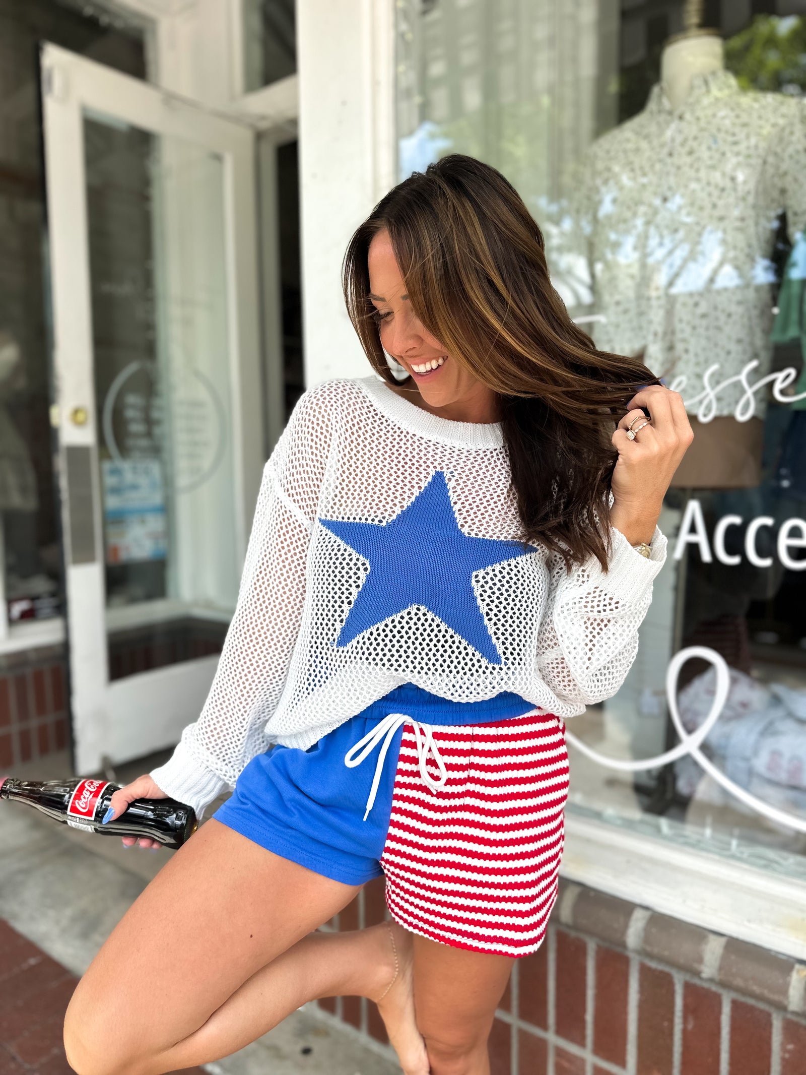 Annie Multi Textured Striped Shorts