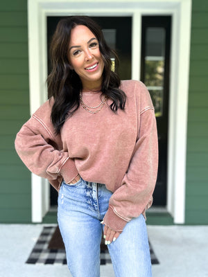 Lennon Acid Wash Oversized Fleece Pullover