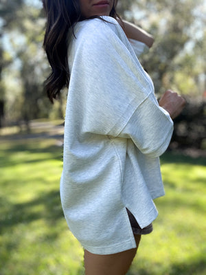 DOORBUSTER - Karli Side Slit Top - Vanilla