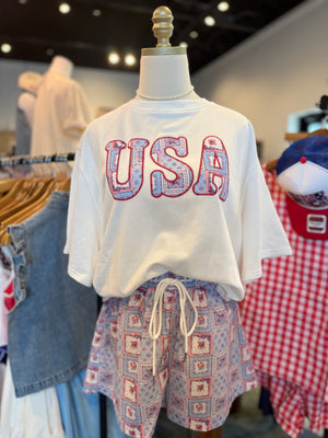 Party in the USA Patriotic Patchwork Shorts