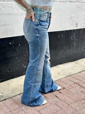 Mila Super High Rise 70's Inspired Flare Jeans