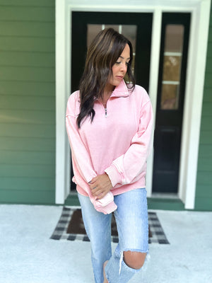 Hollis Acid Wash Fleece Half Zip Pullover