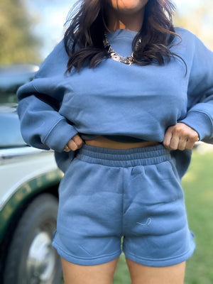 DOORBUSTER - Gabi Round Neck Pullover Dusty Blue