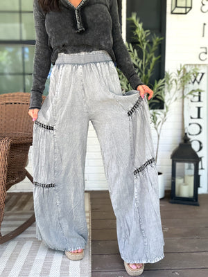 Ella Lace Trim Flowy Pants
