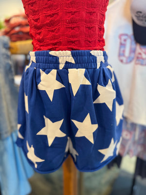 All American Girl French Terry Shorts - Royal