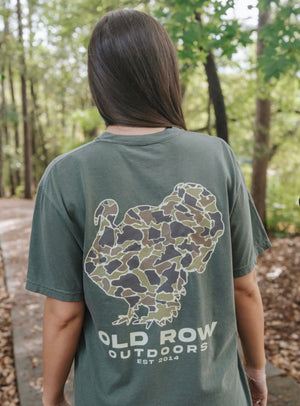 Old Row Camo Turkey Pocket Tee - Moss