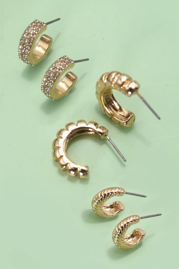 Texture Touched Trio Earrings