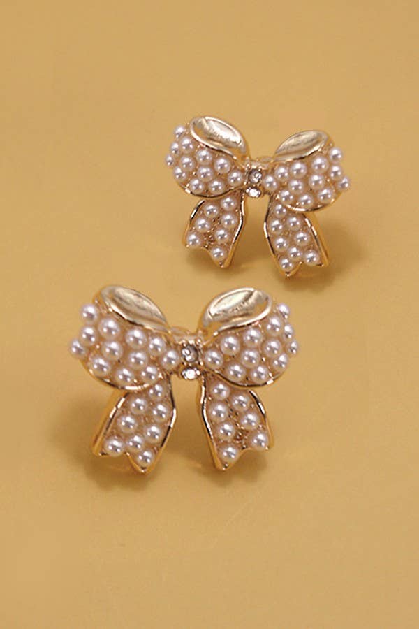 Mini Pearl Bow Earrings