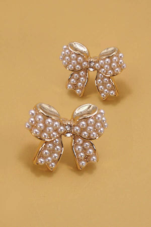 Mini Pearl Bow Earrings