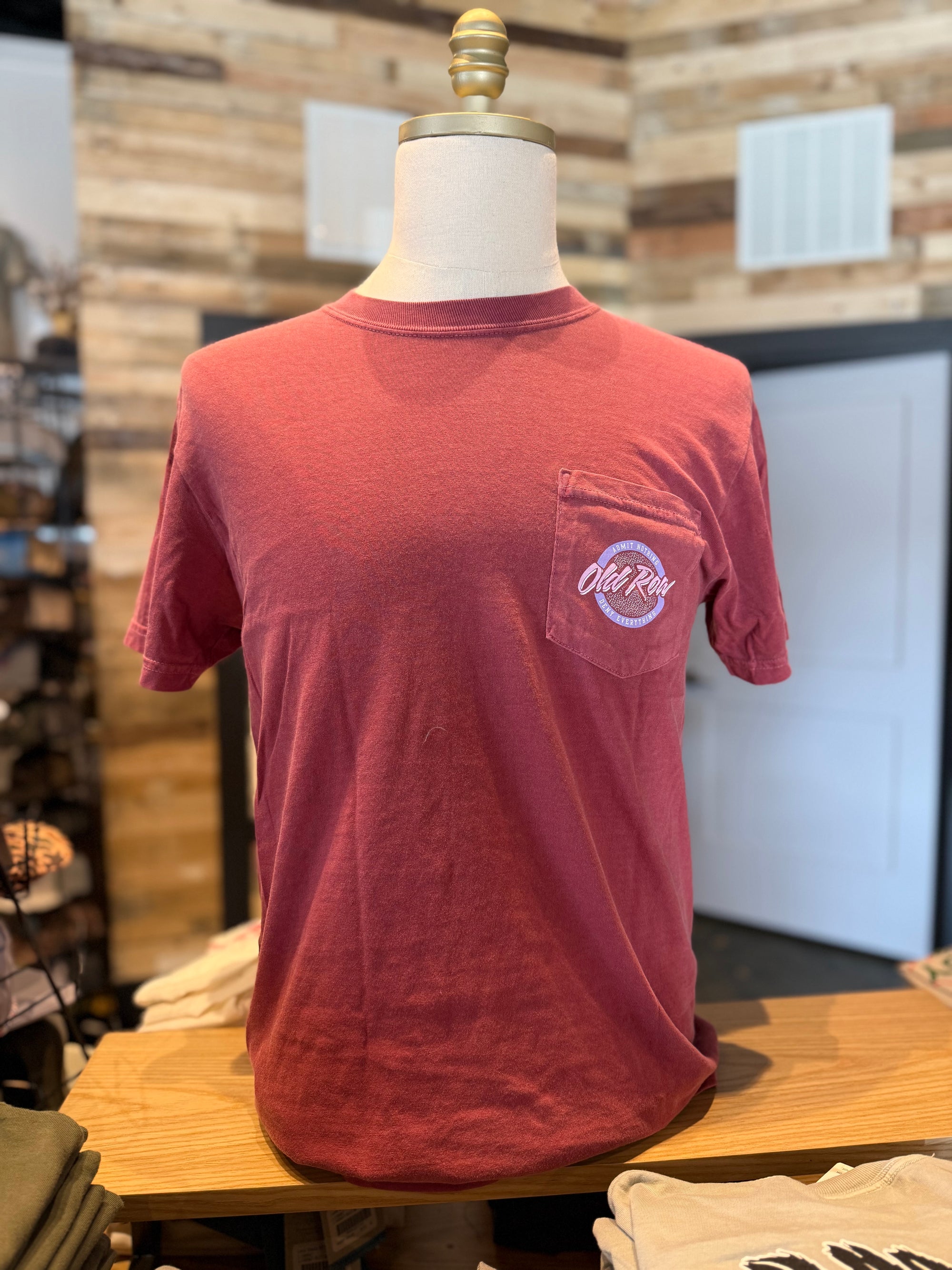 Old Row Circle Logo Pocket Tee - Brick